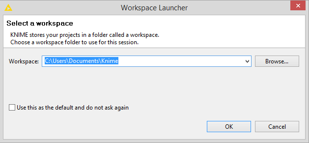 Workspace Launcher of KNIME k1